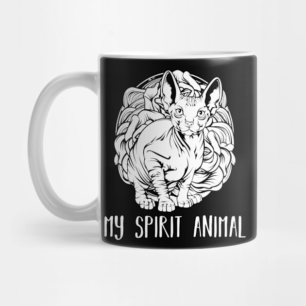 Sphynx Cat - My Spirit Animal - Cute Line-Art Cat by Lumio Gifts